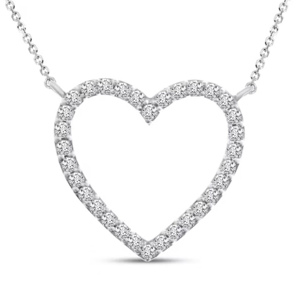 Silver & Diamond Heart Necklace Jared